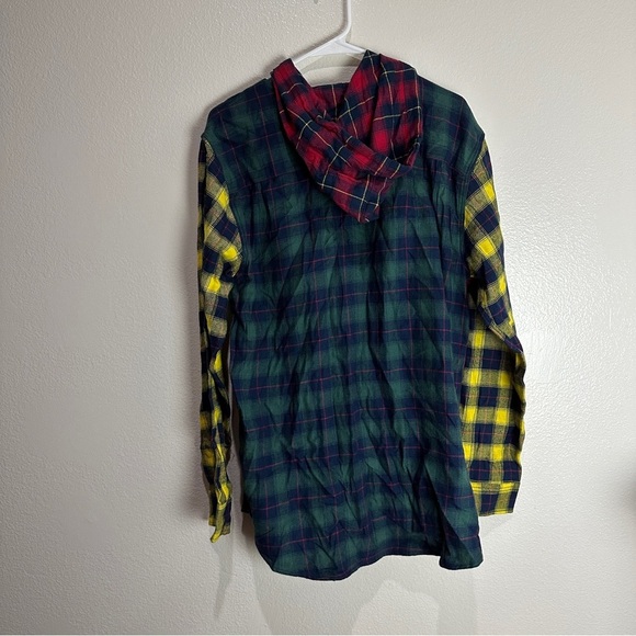 Pacsun Plaid Button Up Shirt Hooded Size Large - Picture 3 of 8